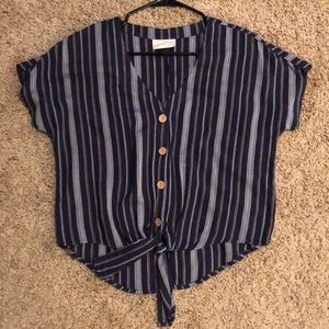 Button up blouse multicolored blue